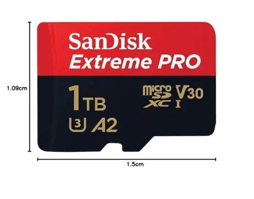 SanDisk SDSQXCZ-1T00-GN6MA mälukaardid – detailne lähivaade