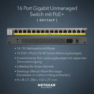 NETGEAR GS116LP-100EUS arvutid ja tarvikud – detailne lähivaade
