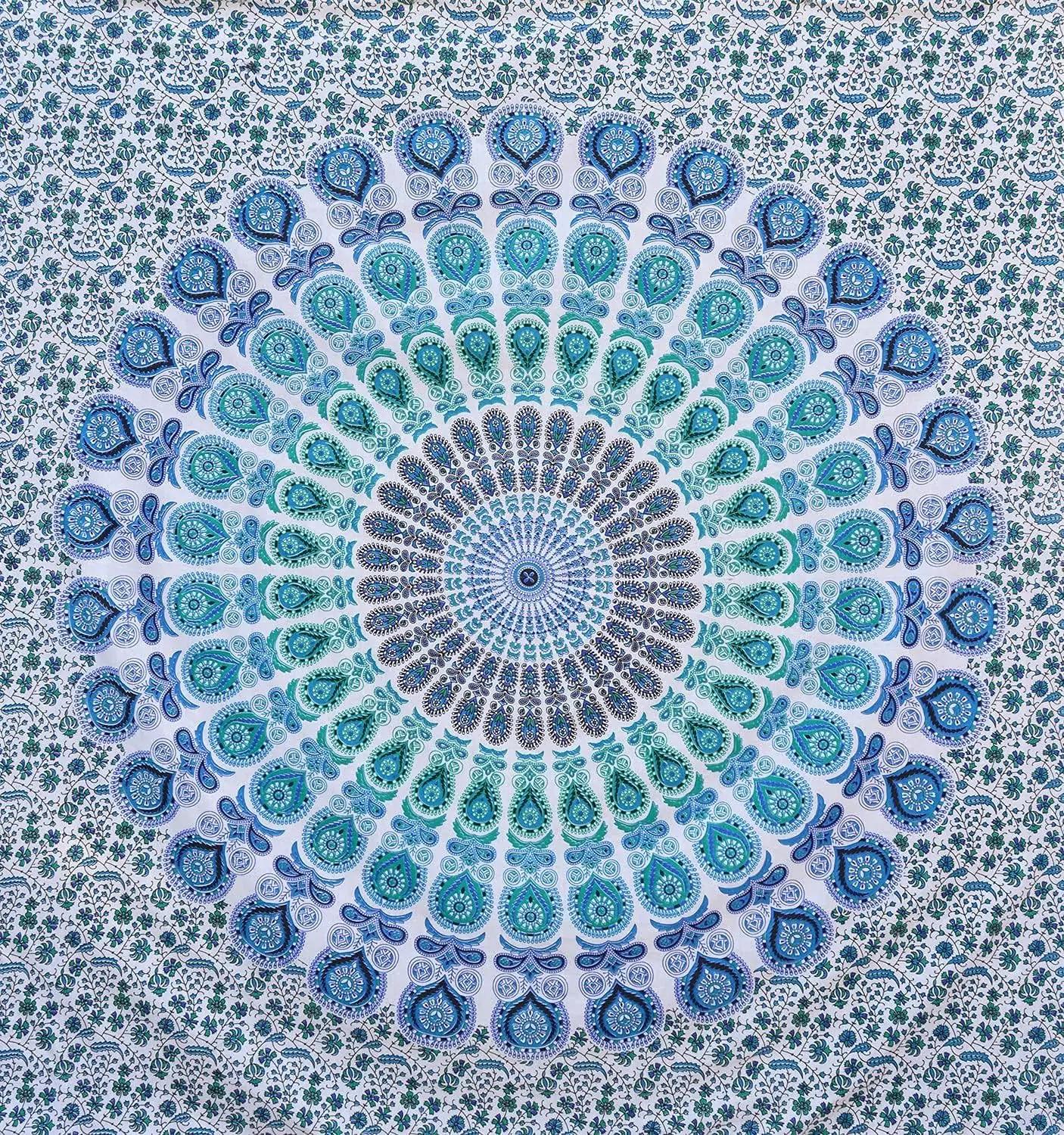 Bless International puuvillane peacock seinavaip – boho dekor – kasutusnäide