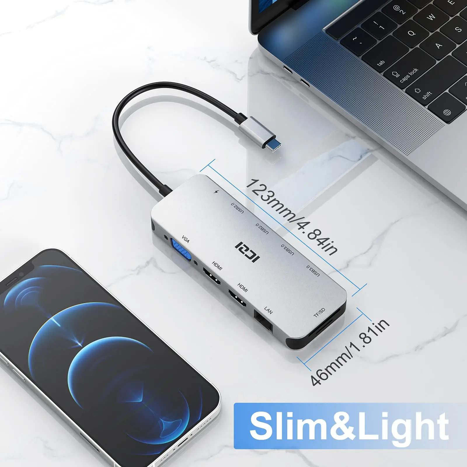 ICZI alumiiniumist 11-in-1 USB-C dokk – mitmepordiline lahendus – pilt 9