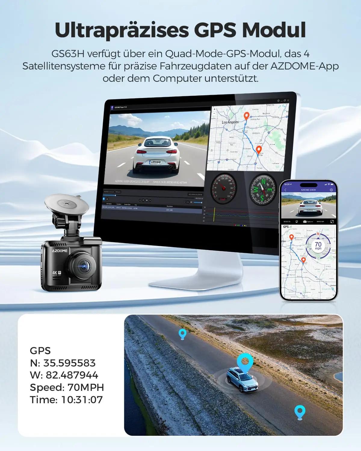 Azdome 4K auto salvesti – terav öö ja GPS-jälg – pilt 6