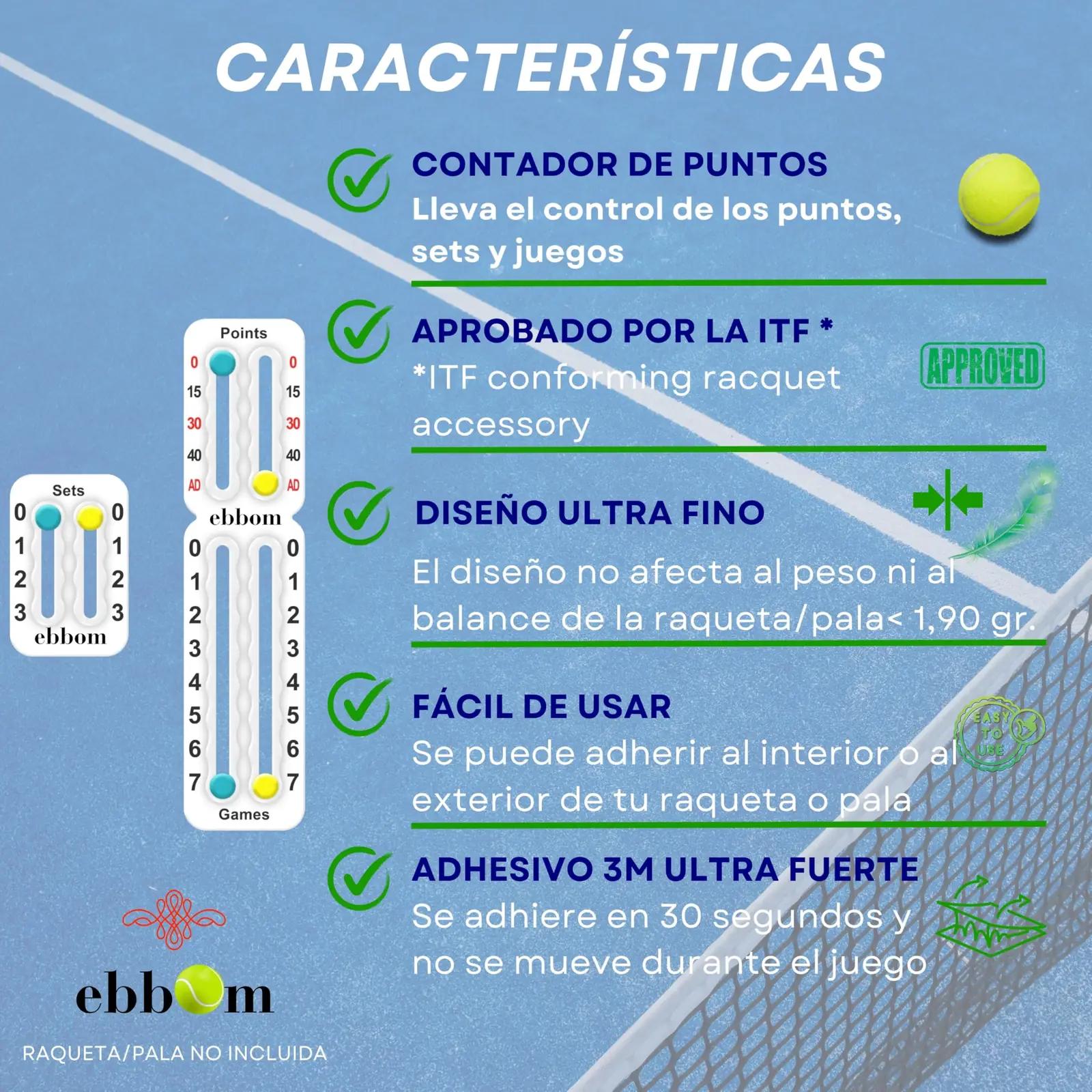 EBBOM vastupidav PVC punktiloendur — sobib padelile ja tennisele – pilt 8