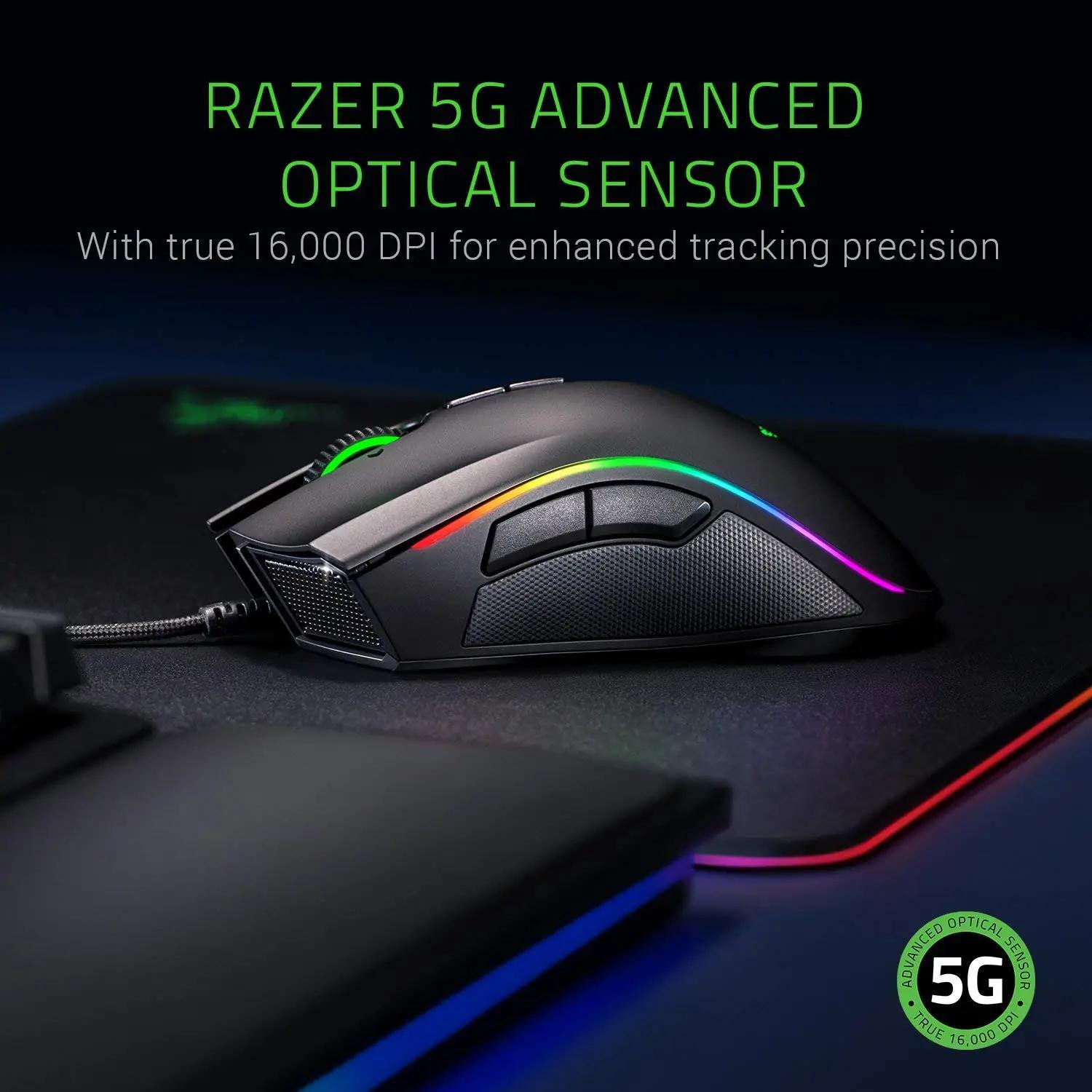 Razer ergonoomiline mänguhiir — täpne optiline sensor ja RGB – kasutusnäide