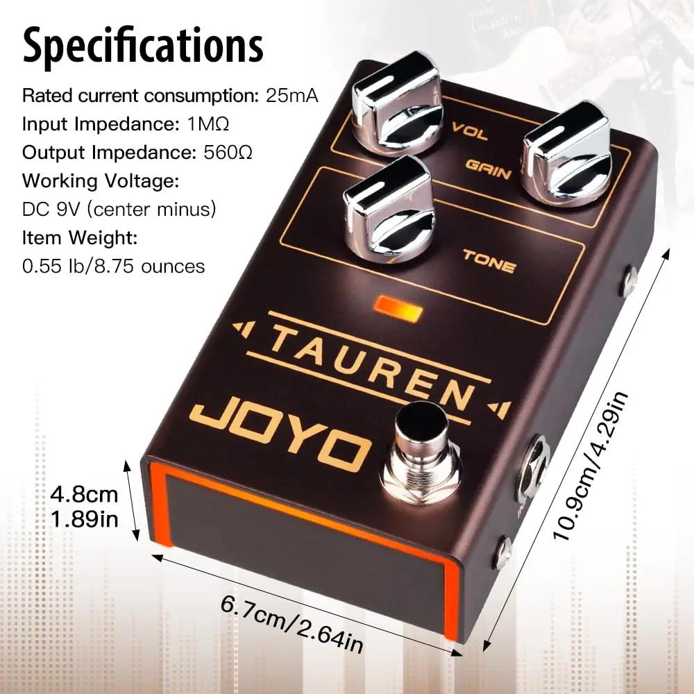 JOYO alumiiniumist overdrive-pedaal – tugev gain ja puhas boost – lisavaade