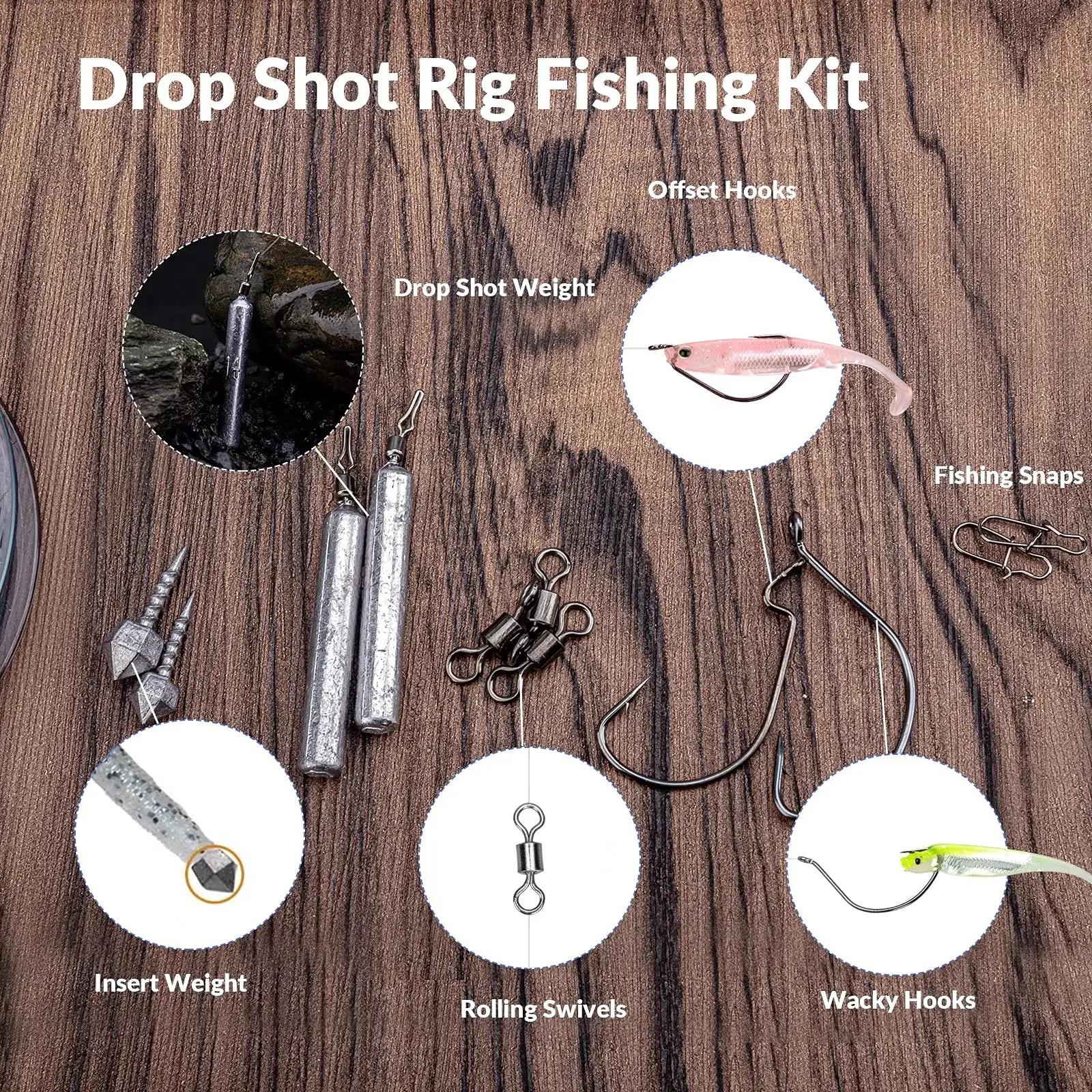 THKFISH komplekt: mitmekülgsed lead ja haagid drop-shot – pakend ja tarvikud