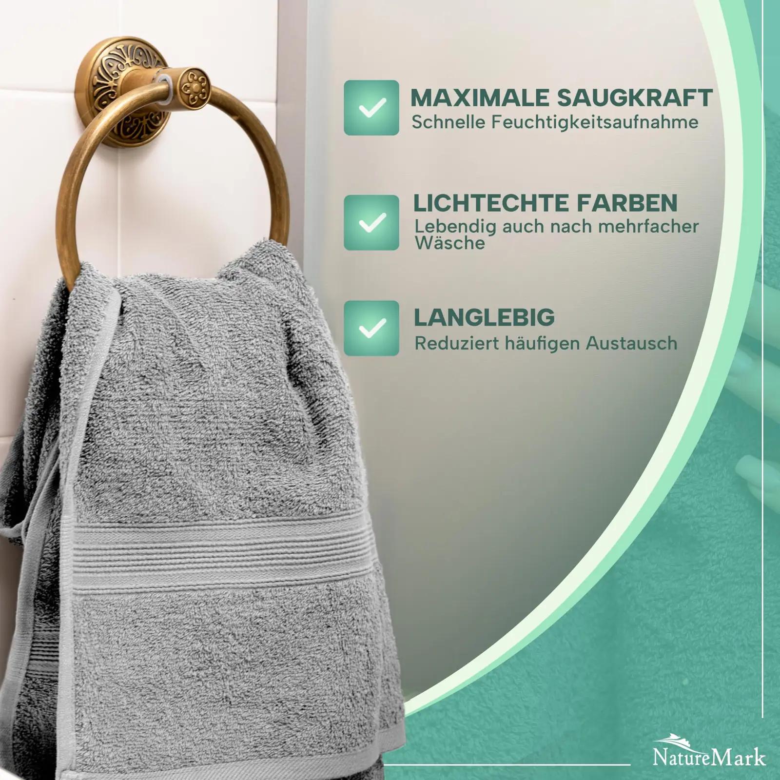 NatureMark 8er_silber froteerätikud – detailne lähivaade