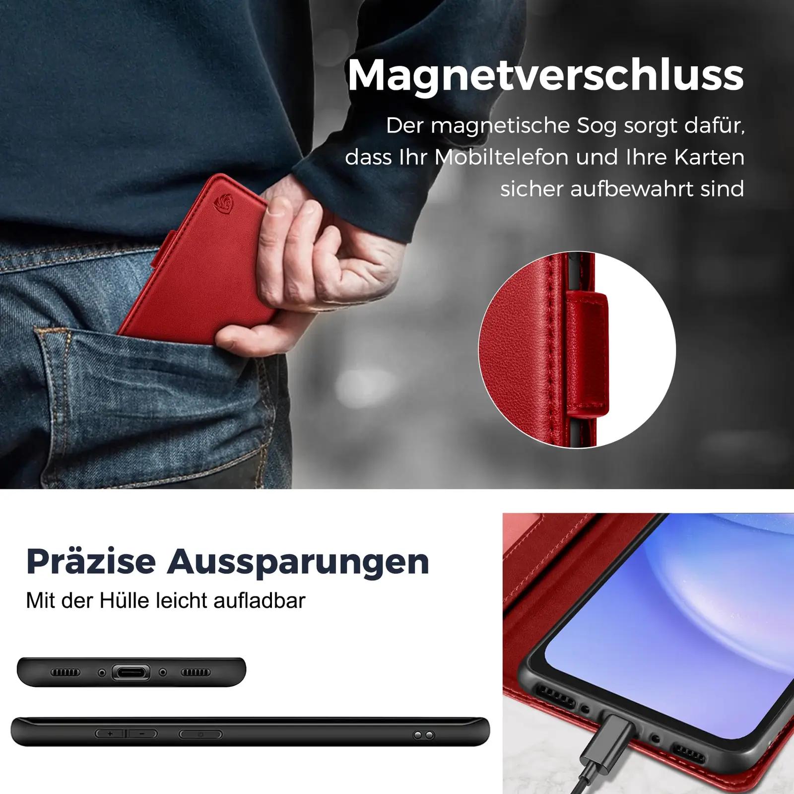 CASBST nahkne kaitseümbris Samsung A51 jaoks – rahakotiga – lisavaade