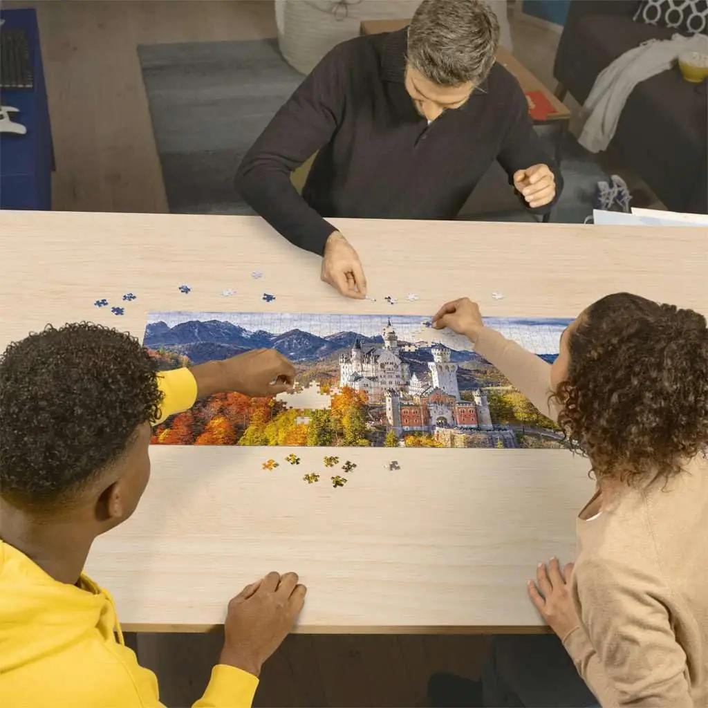 Ravensburger kvaliteetne Neuschwansteini pusle 1000 osa – pakend ja tarvikud