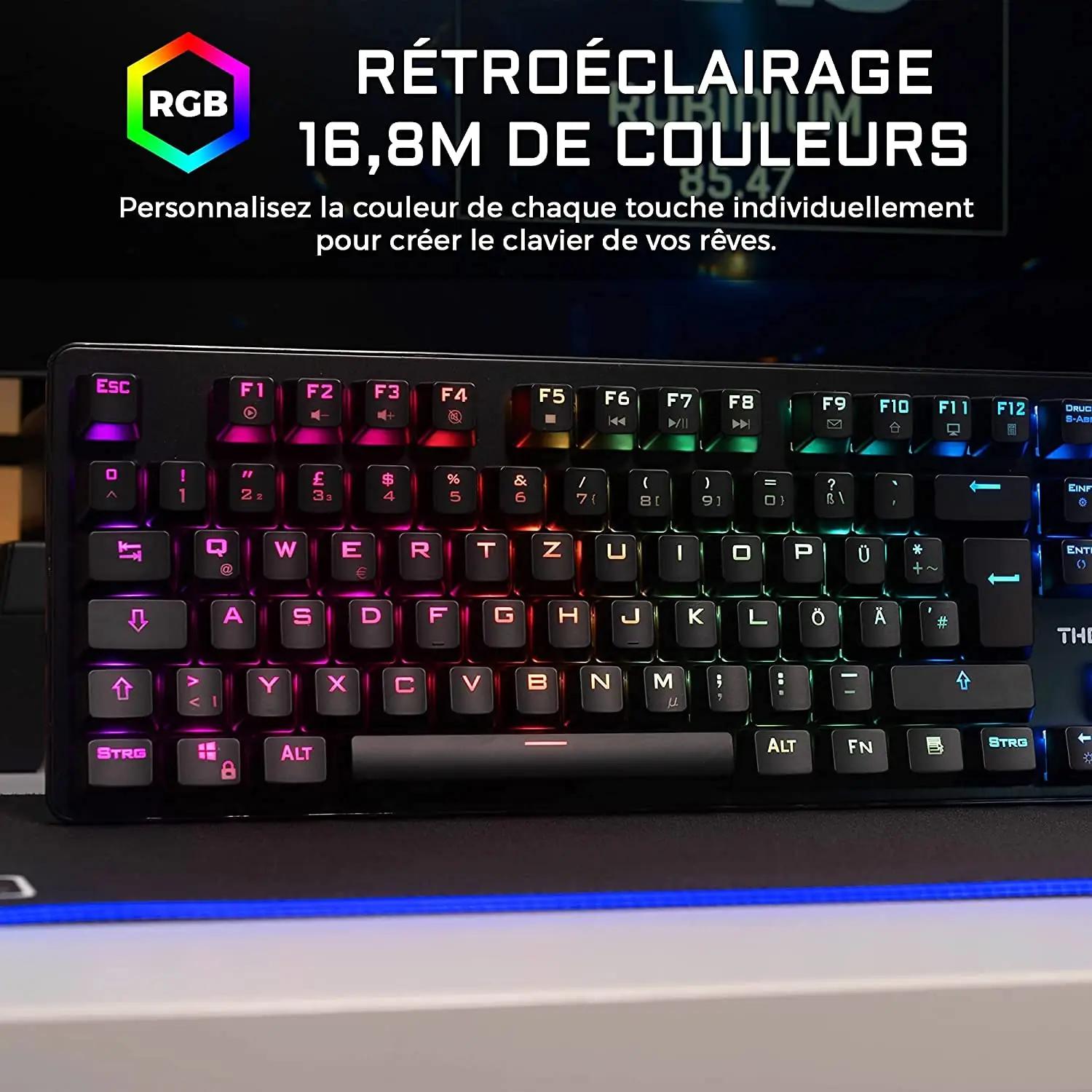 THE G-LAB mängurklaviatuur metallist RGB-valgustusega – pakend ja tarvikud