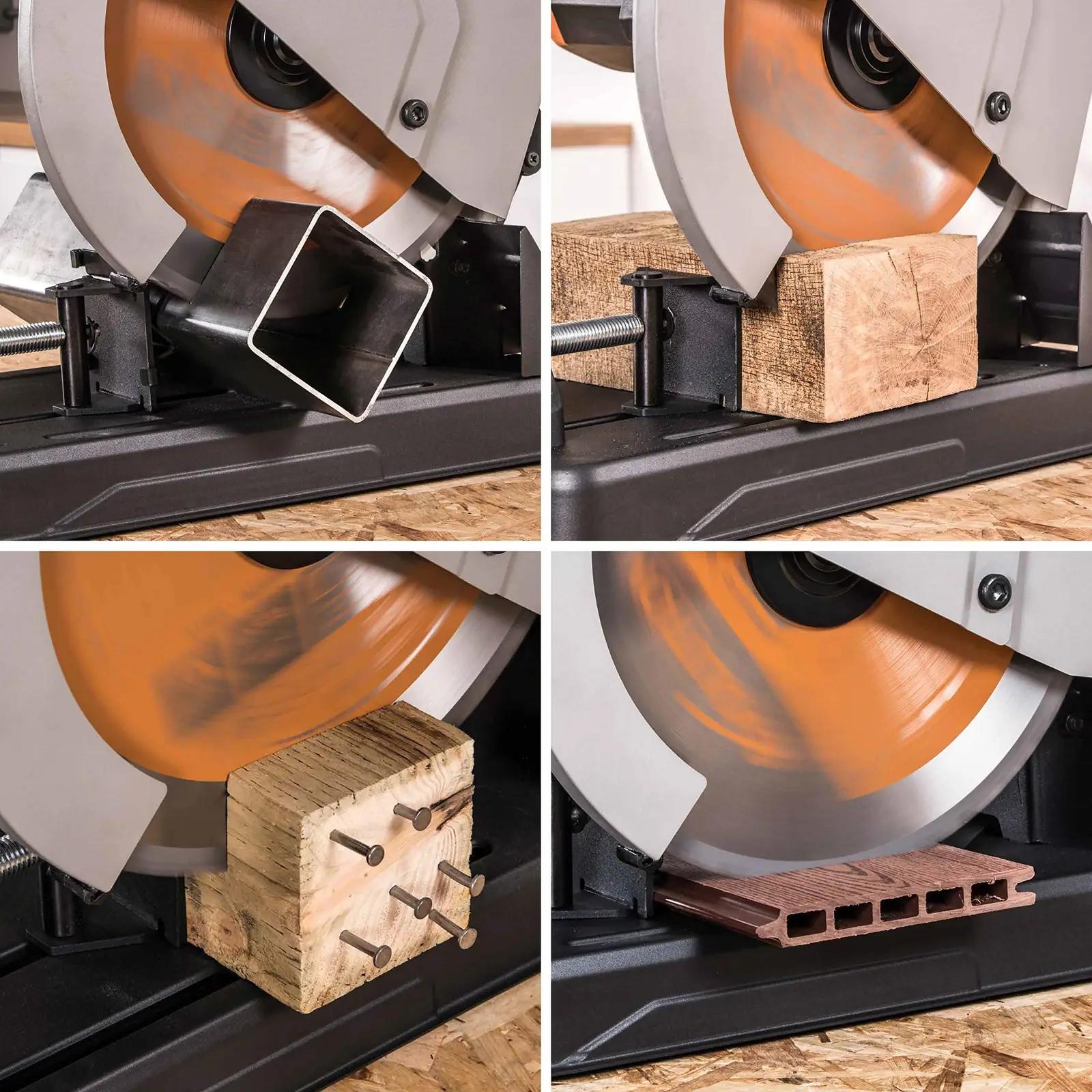 Evolution Power Tools vastupidav 355 mm TCT saelõikur – pakend ja tarvikud