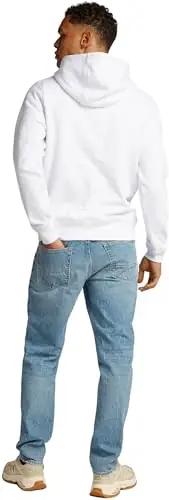 Tommy Hilfiger valge kapuutsiga meeste pusser – detailne vaade