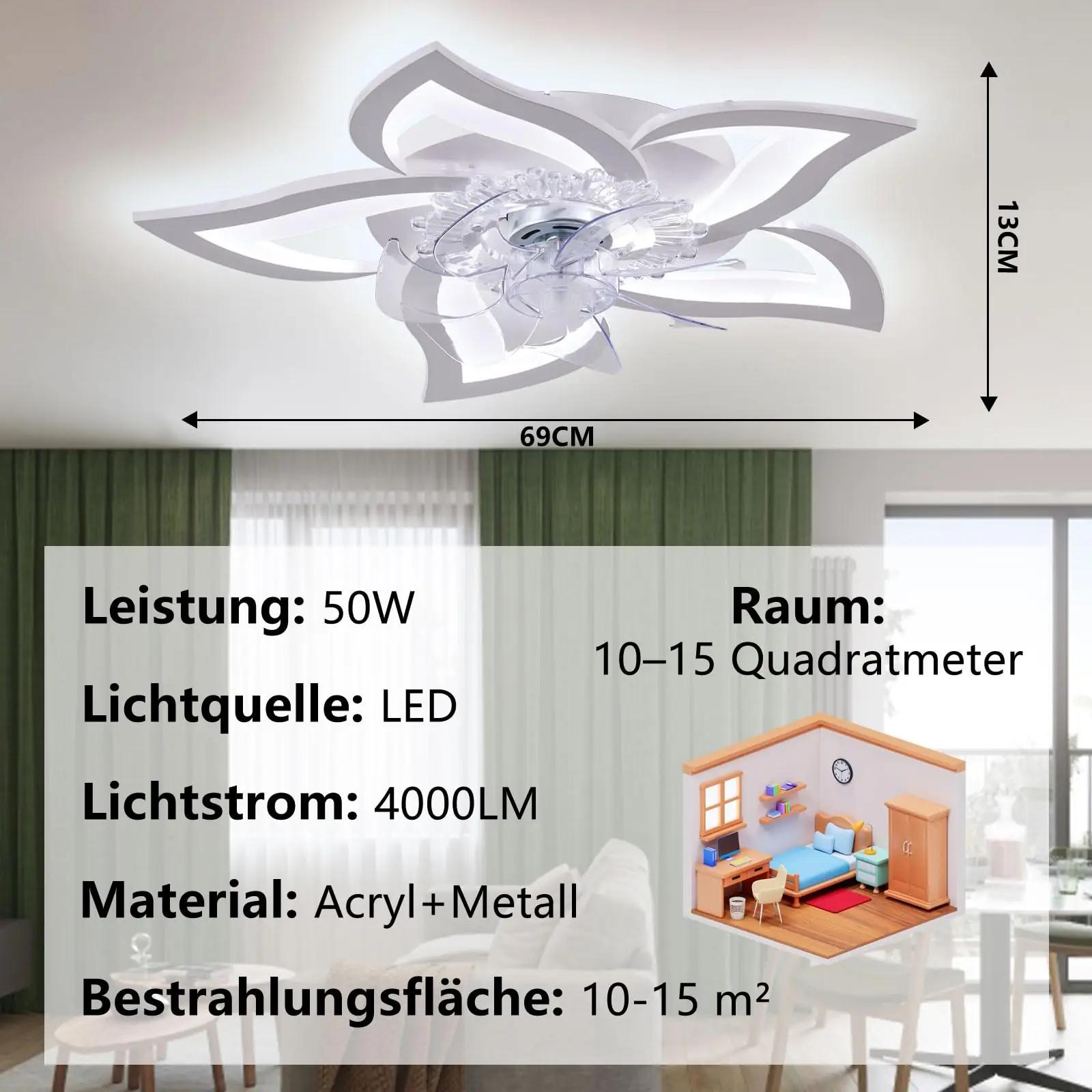 MiiR modernne lakkeventilaator-valgusti 69cm – vaikne – detailne vaade
