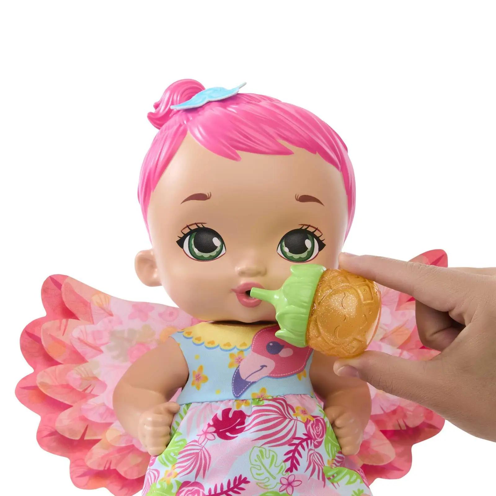 Mattel pehme plastist interaktiivne nukuke Flamingo 30 cm – detailne vaade
