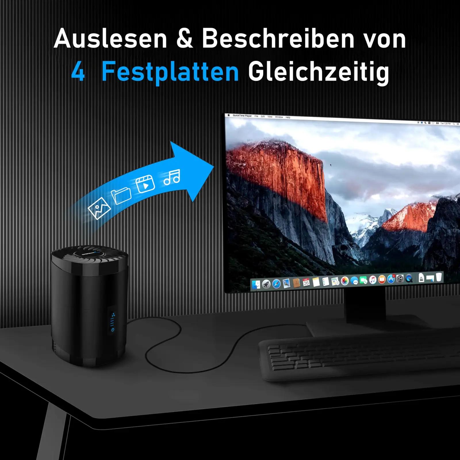 SABRENT 4-sangaga 2,5″ SSD/HDD dockingstation praktiliseks – detailne vaade