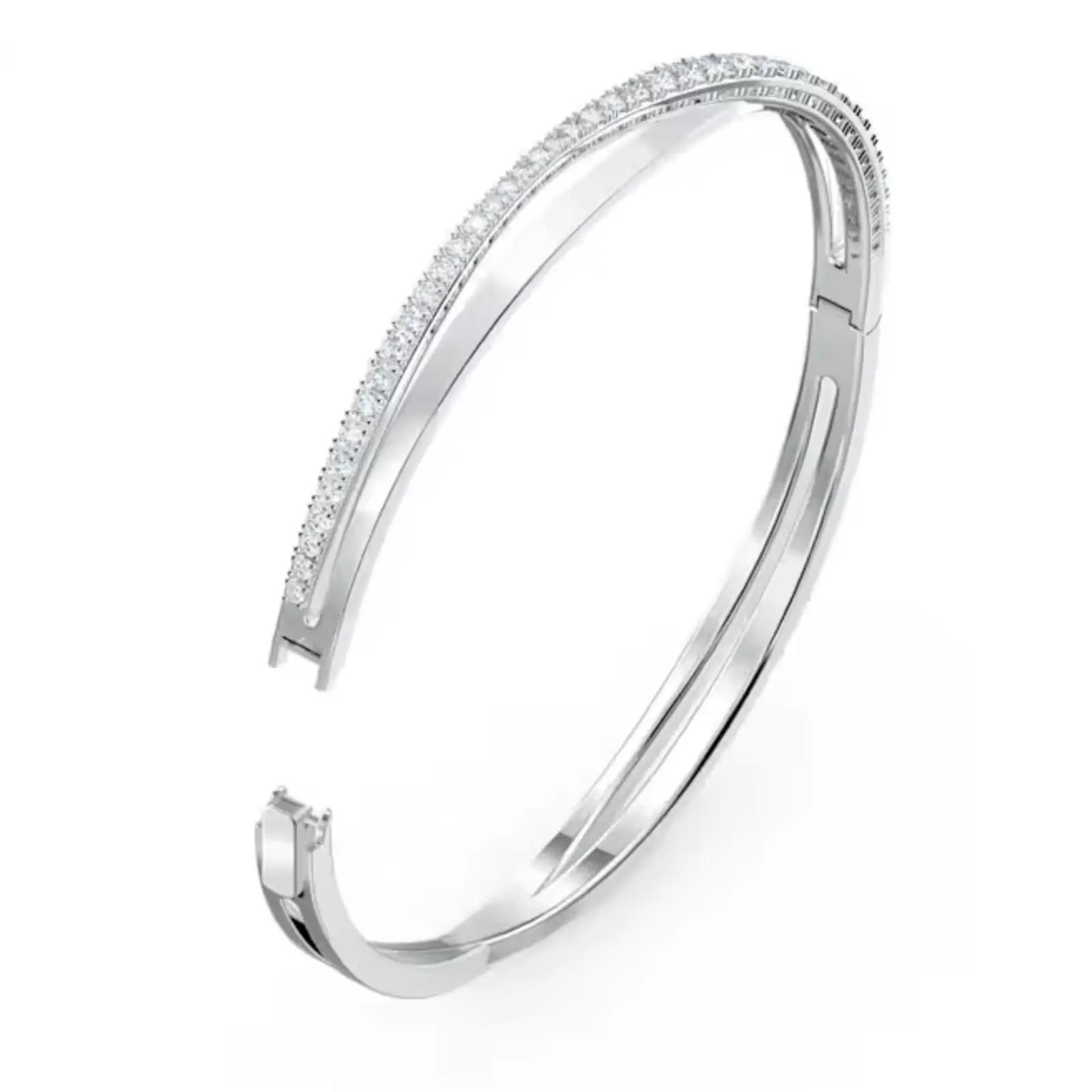 Swarovski hõbedane Hyperbola käevõru — elevandiluule meenutav – pilt 6