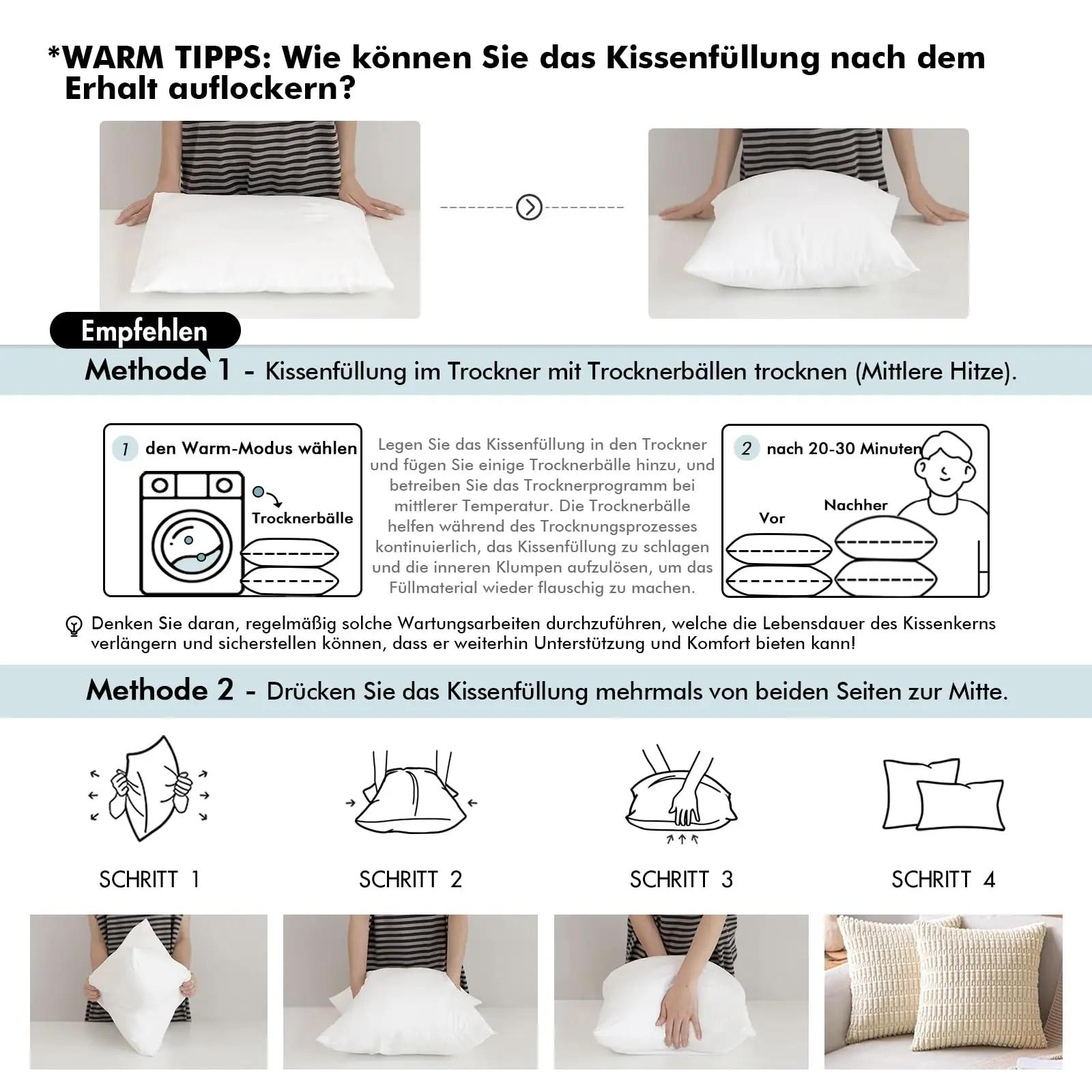 MIULEE pehme 50×50 cm sisutäide 4-pakk — pestav polüester – pilt 6