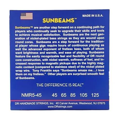 DR Strings NMR5-45 bassikeelte komplektid – detailne lähivaade