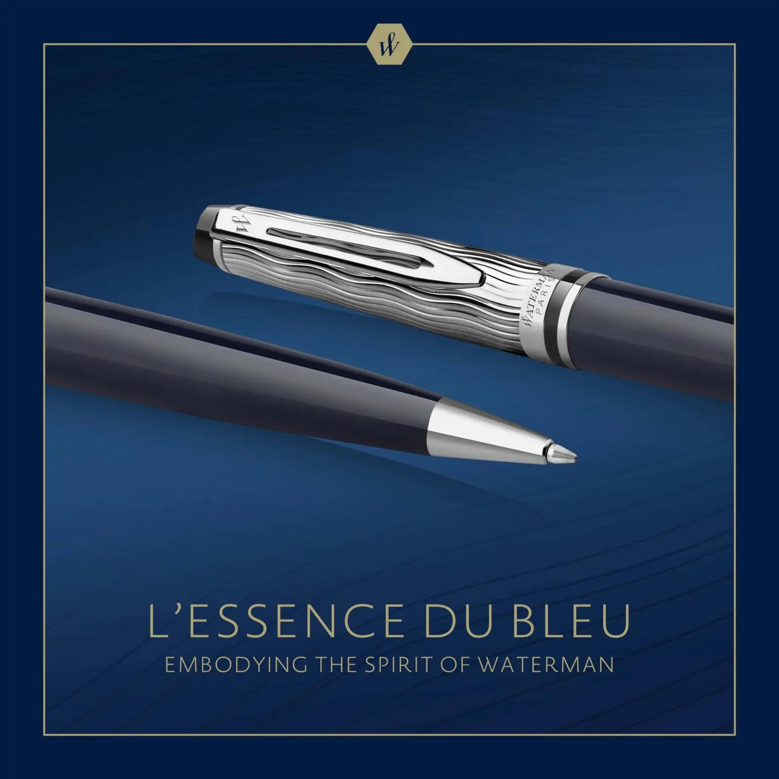 Waterman elegantsne metallist pastakas L’Essence du Bleu – pakend ja tarvikud