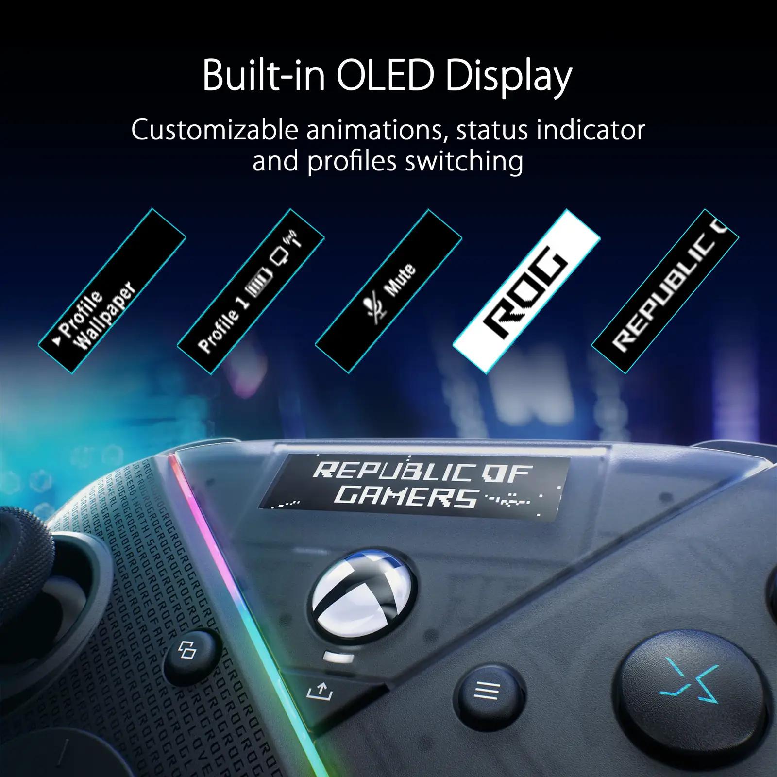 ASUS mängukontroller Raikiri Pro — juhtmevaba täpsus ja RGB – detailne vaade
