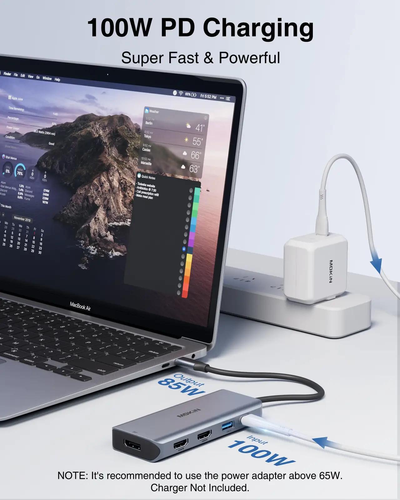 MOKiN alumiiniumist USB‑C dokkstation kahe monitori ühenduseks – pilt 6