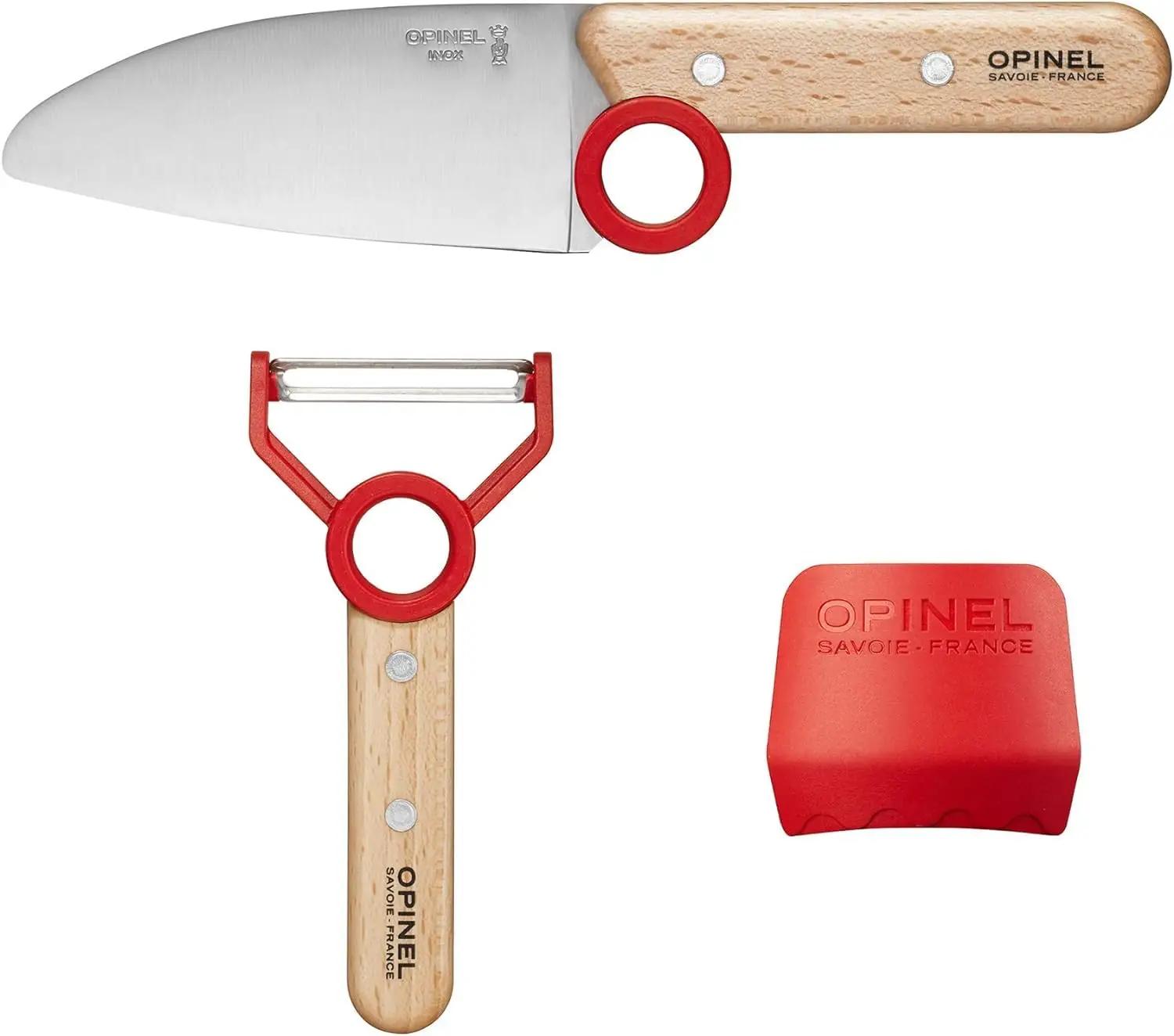 OPINEL laste kööginuga komplekt — puidust, turvaline kingitus – kasutusnäide