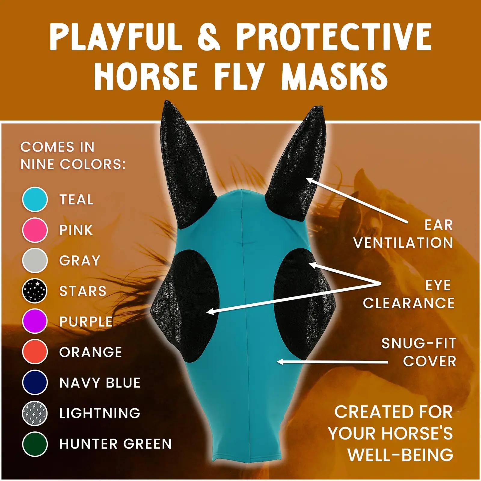 Prairie Horse Supply neopreenilaadne UV-kaitse hobuse mask – kasutusnäide