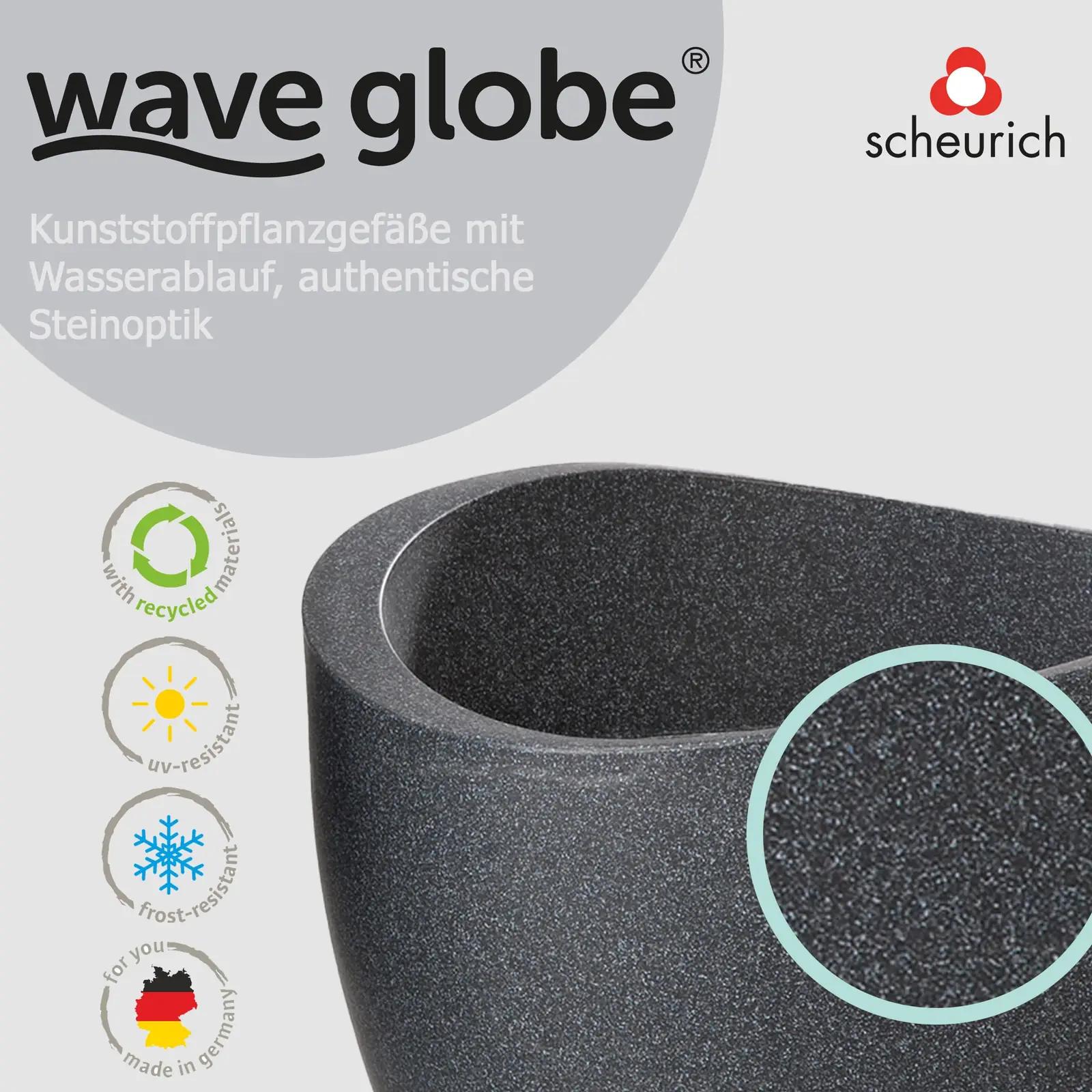 Scheurich must-graniit istutuspott Wave Globe — vastupidav – pakend ja tarvikud