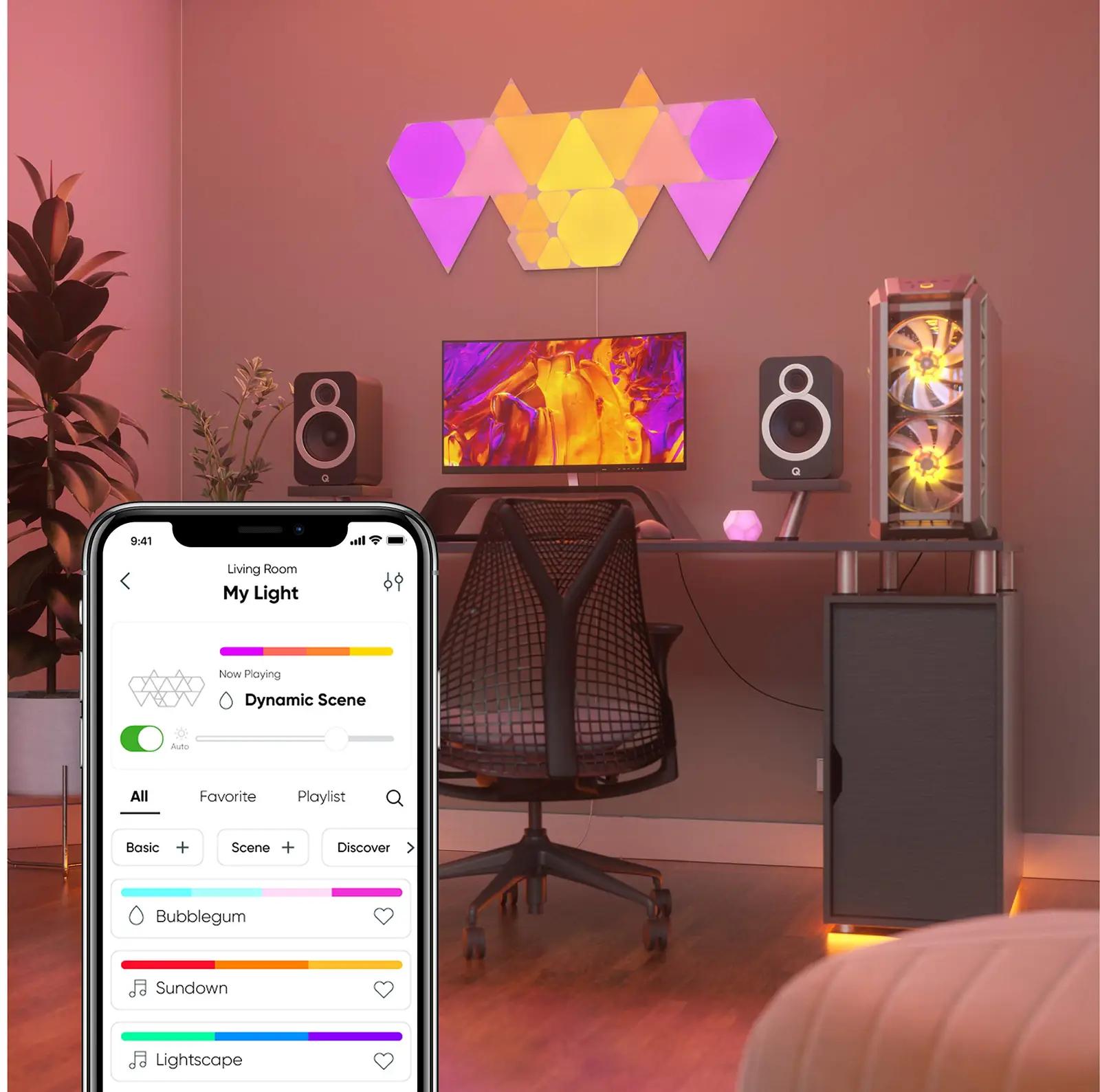 Nanoleaf LED kolmnurkpaneelid 15-osaline starter – kasutusnäide