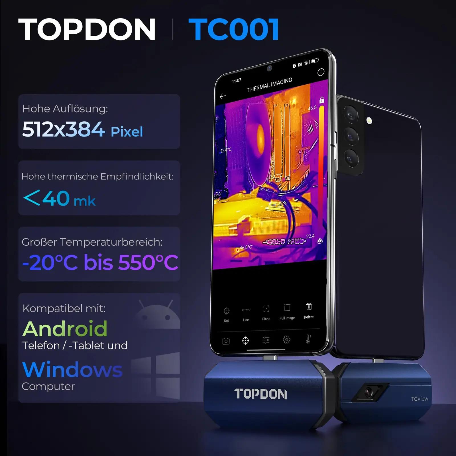 TOPDON termoskaamera TC001 – täpne diagnostika ja kingitus – detailne vaade