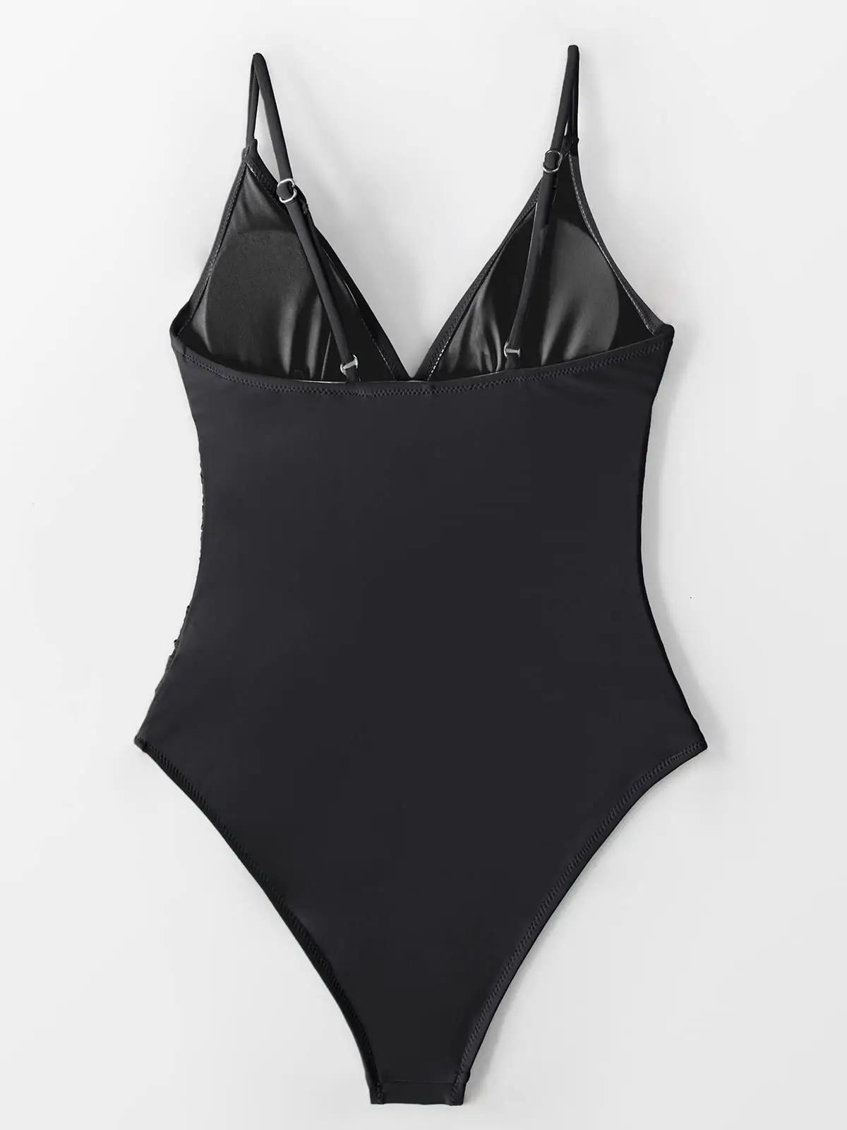 CUPSHE stiilne must monokini – mugav ja salendav XL – pilt 6