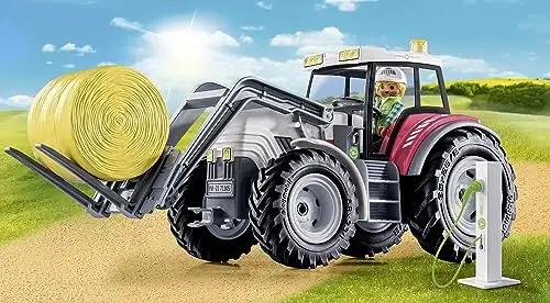 PLAYMOBIL suurtõll traktor lastele – sähkölaadija ja katusega – pakend ja tarvikud