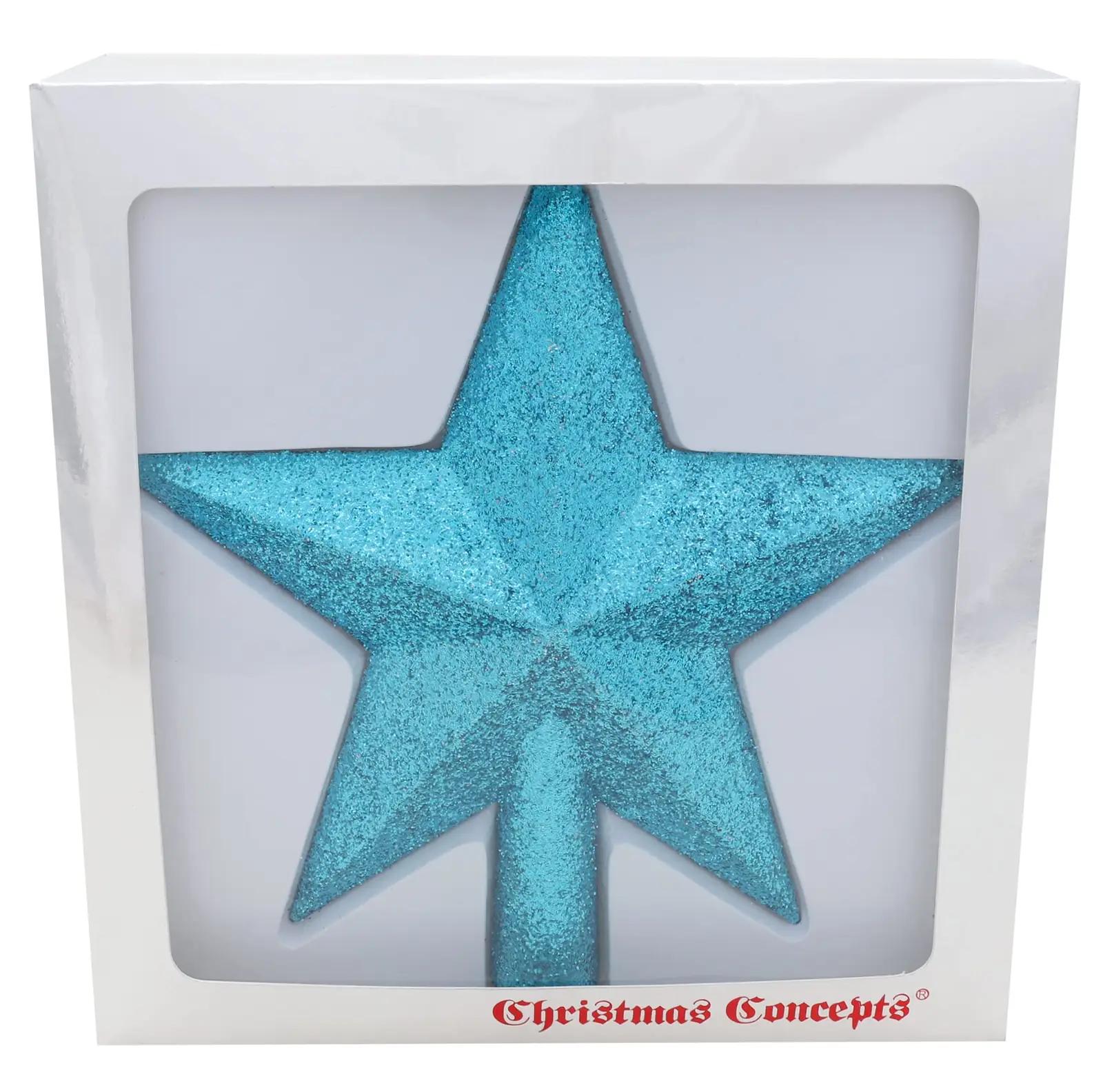 Christmas Concepts türkiisne 20 cm sädelev kuusetipp – pilt 6