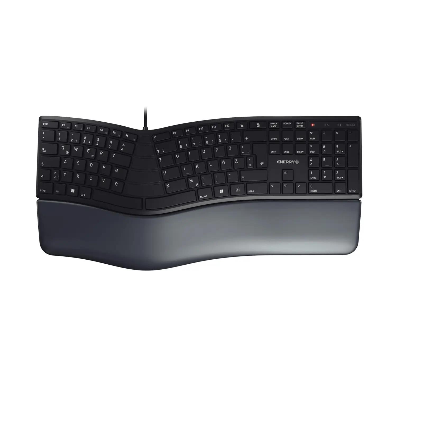 CHERRY ergonoomiline klaviatuur gummist pinnaga ärikasutuseks