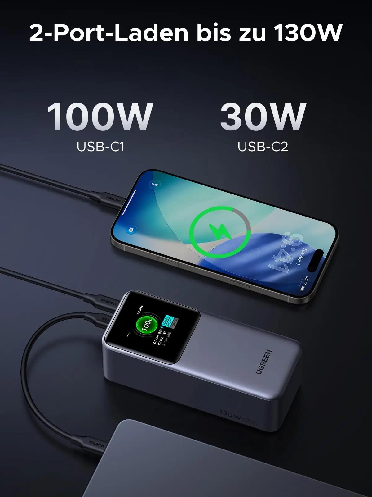 UGREEN tugev 20000 mAh veekindel powerbank – kiire laadimine – pilt 7