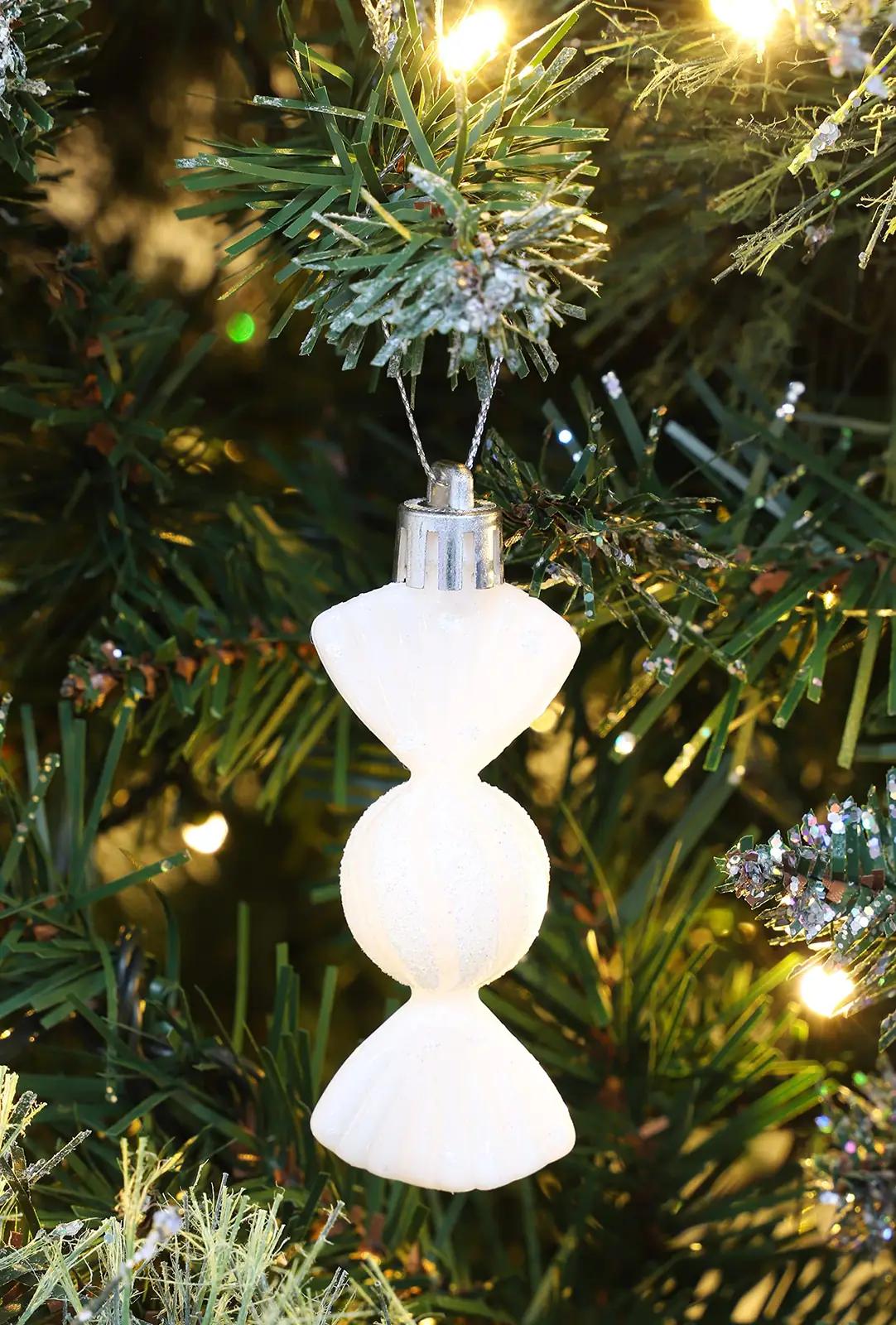 Christmas Concepts valged mini-kuulid 6–8 cm – detailne vaade