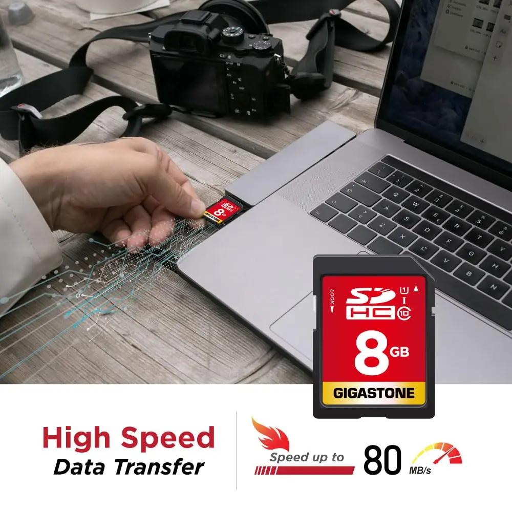 Gigastone 8GB SDHC komplekt — usalduslik salvestus fotodele – pakend ja tarvikud