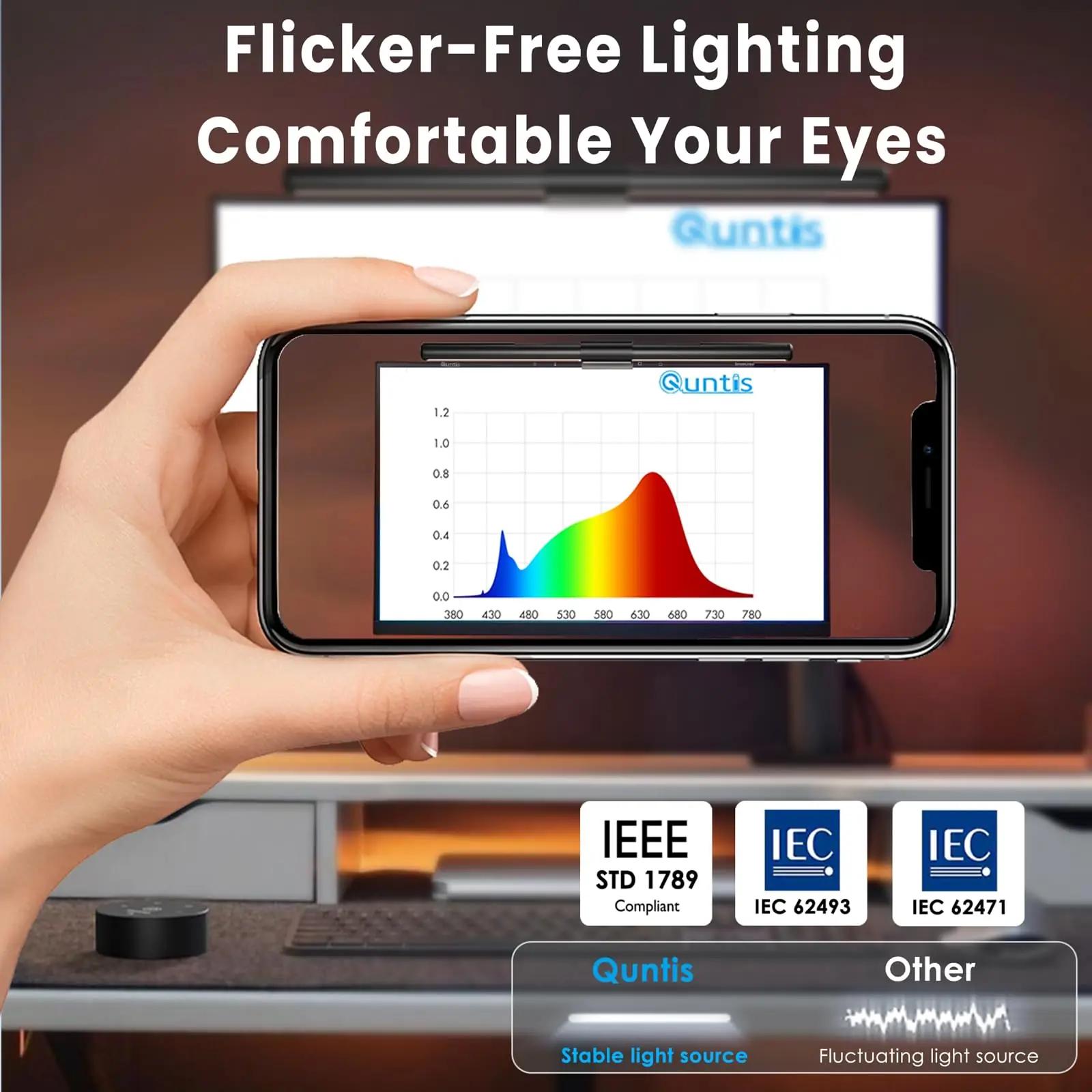 Quntis LED-monitorilamp 40 cm — silmasõbralik töövalgustus – kasutusnäide