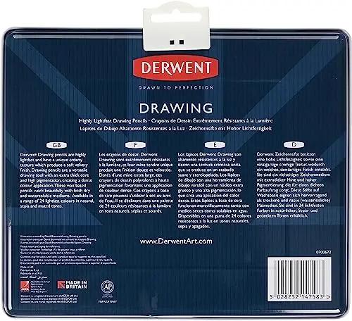 Derwent värvipliiatsid 24 tk — kvaliteetne zeder-materjal – pakend ja tarvikud