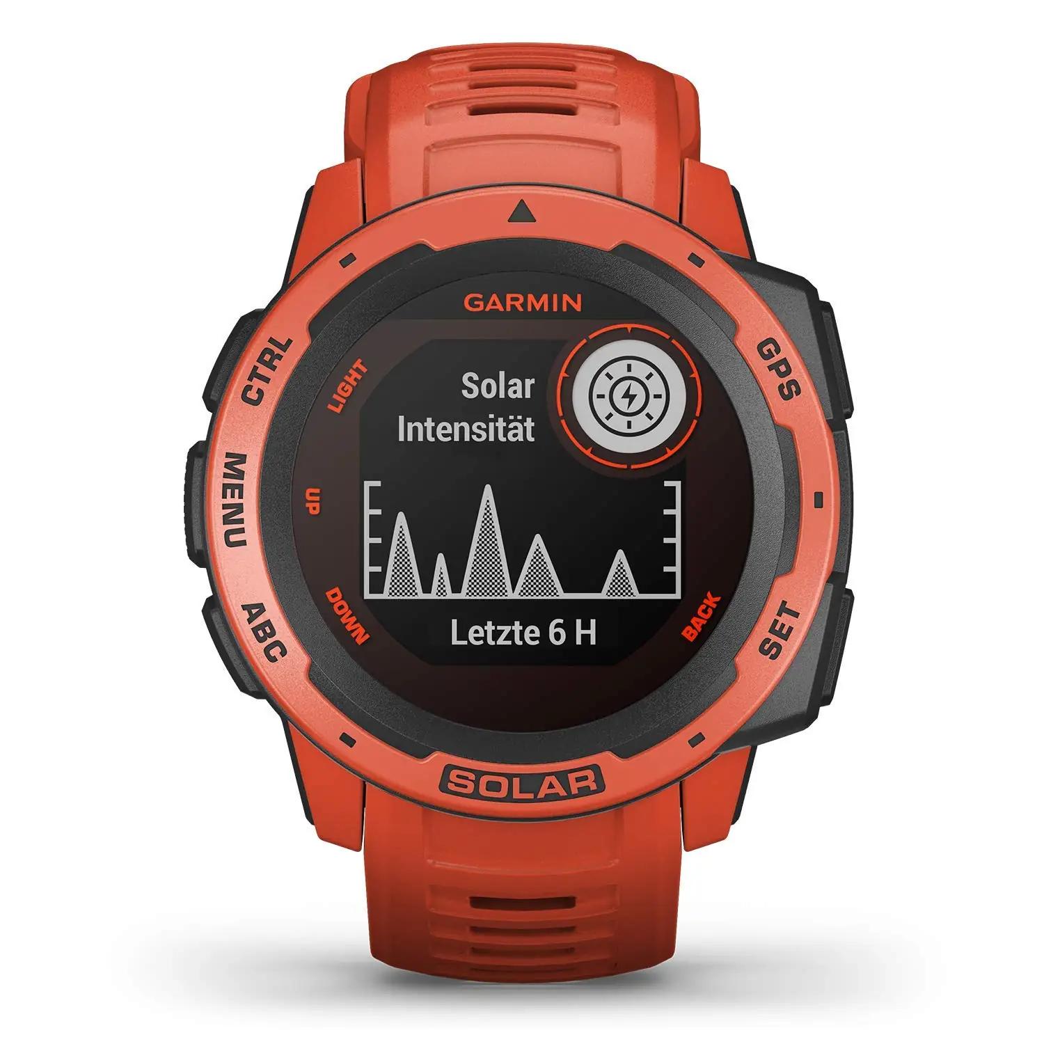 Garmin veekindel Instinct Solar kell — päikese‑laadimine ja sport – pakend ja tarvikud