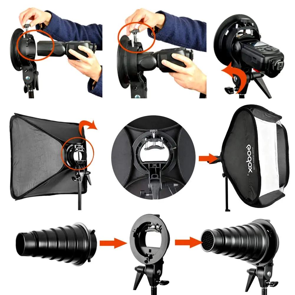 Godox pehme 80×80 cm softbox S-kiirguse hoidjaga fotoks – lisavaade