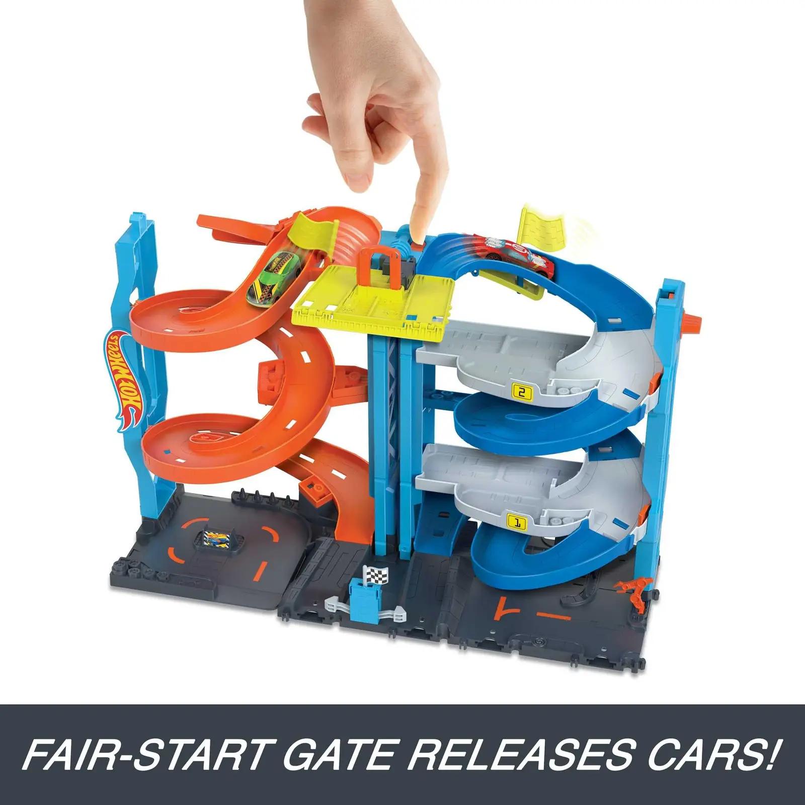 Hot Wheels kiirus torn – multifunktsionaalne linna rajakomplekt – pakend ja tarvikud