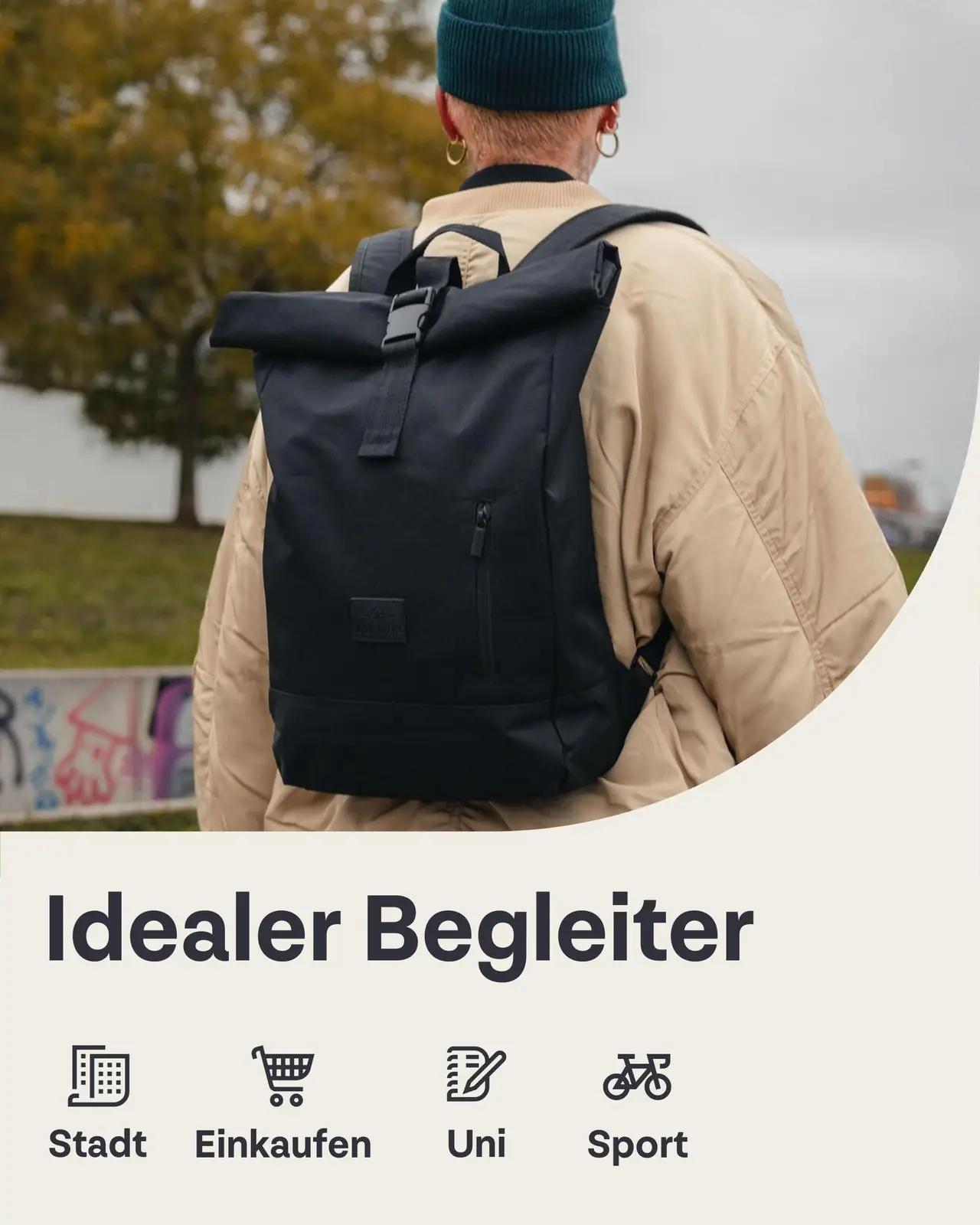 Johnny Urban mint värvi veekindel rolltop-rüüsel 15L seljakott – pilt 7