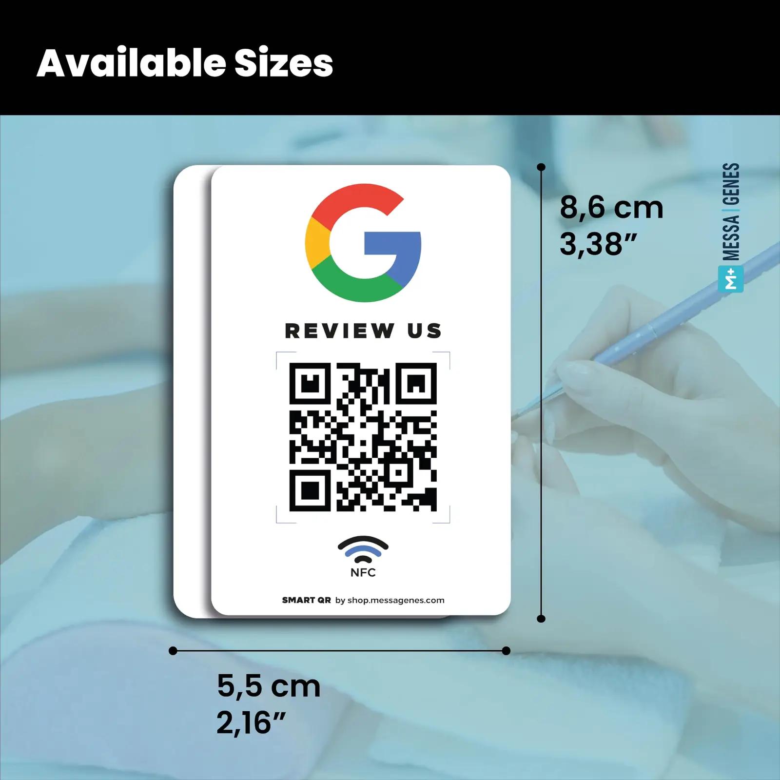 MESSAGENES PVC-kaardid Google-arvustuste QR ja NFC komplekt – pakend ja tarvikud