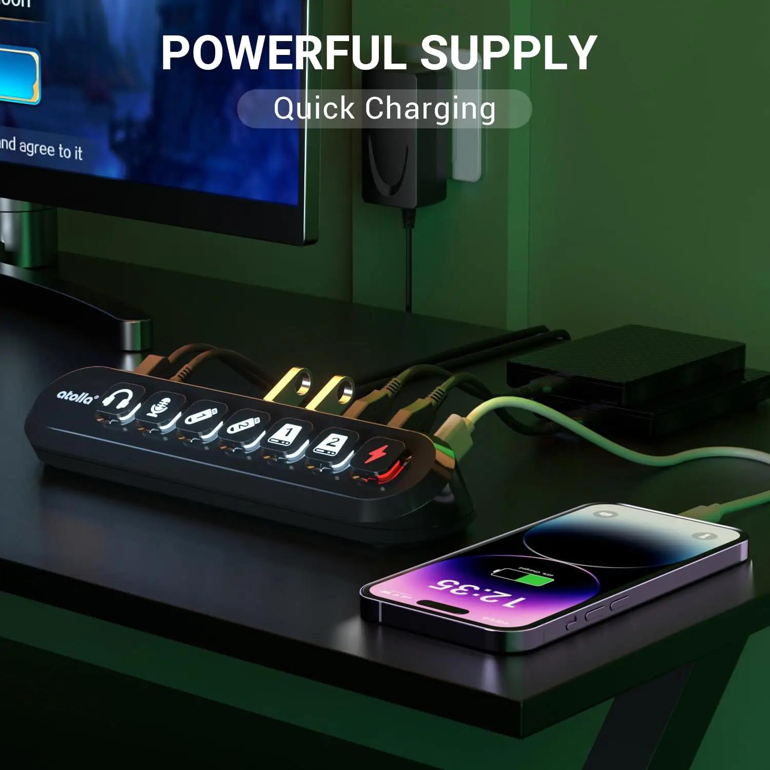 atolla must plastist 7-pordiline USB-hub – lisavaade