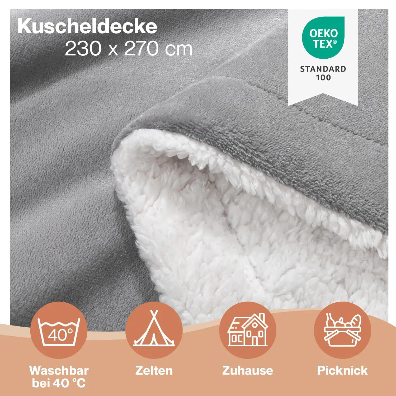 Blumtal pehme Sherpa pleed 230×270 cm – soe ja luksuslik – detailne vaade