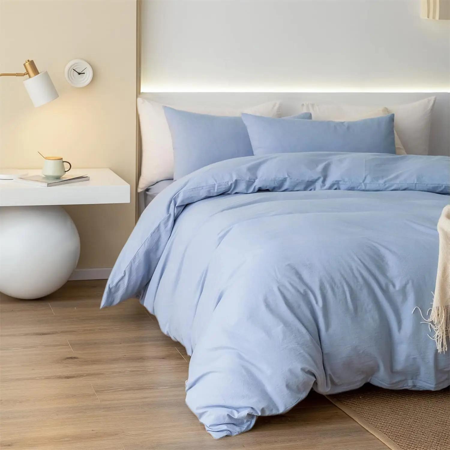 Gezu puuvillane voodipesukomplekt 240 x 260 cm, helesinine – pakend ja tarvikud