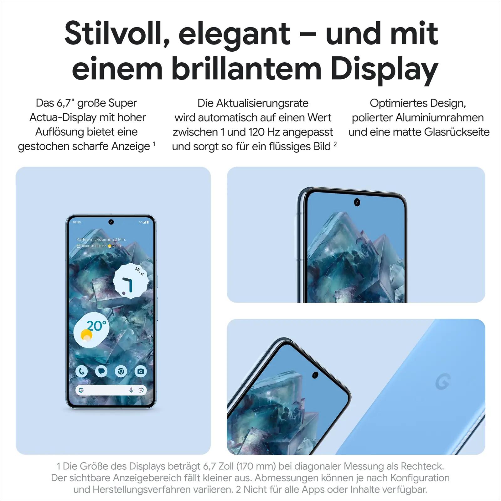 Google stiilne klaas-alumiinium nutitelefon – kasutusnäide