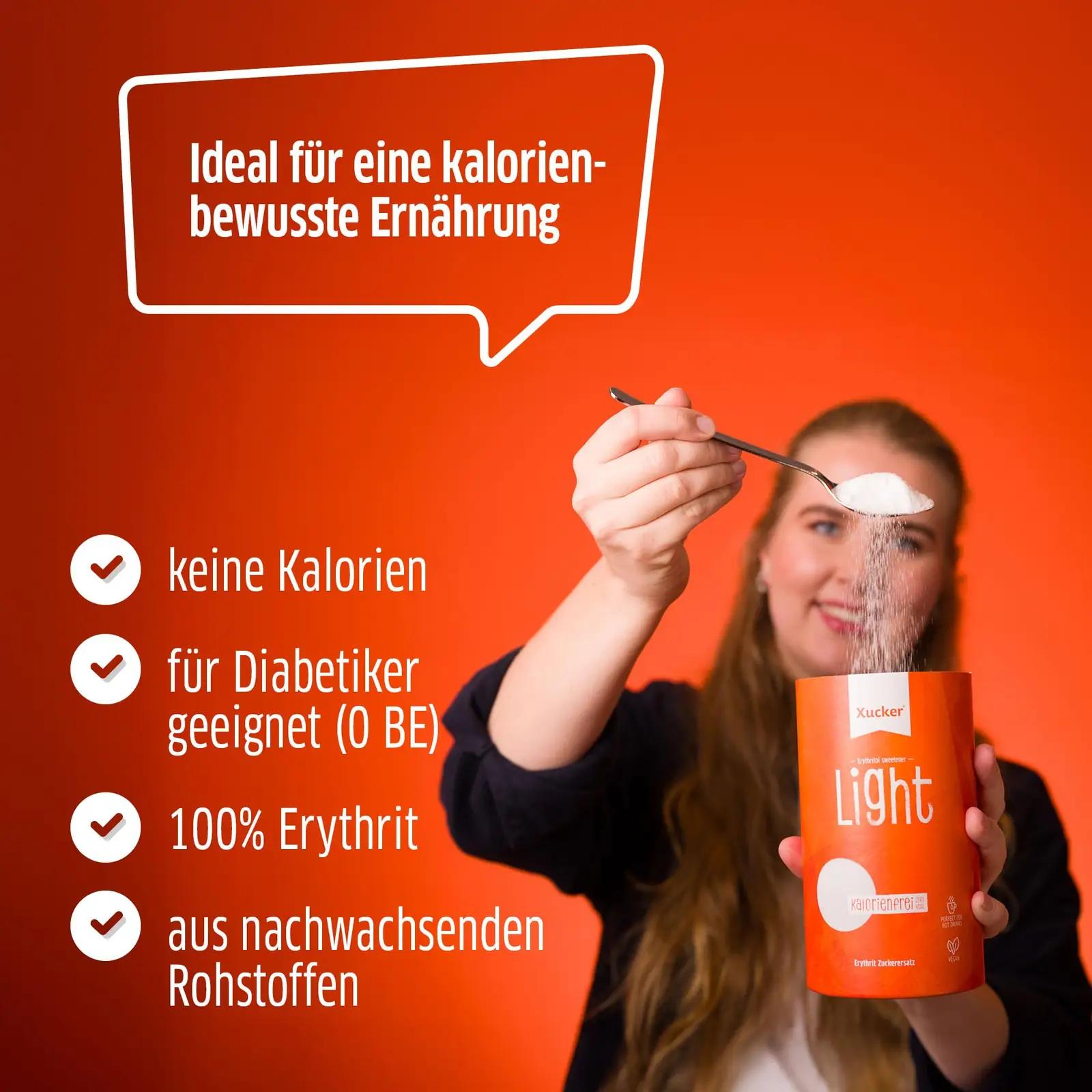 Xucker 4,5 kg erytrit-box — kalorivaba küpsetussuhkur – detailne vaade