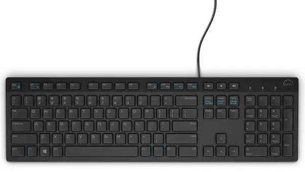 Dell stiilne must USB-klaviatuur töölauaks ja kingituseks – detailne vaade