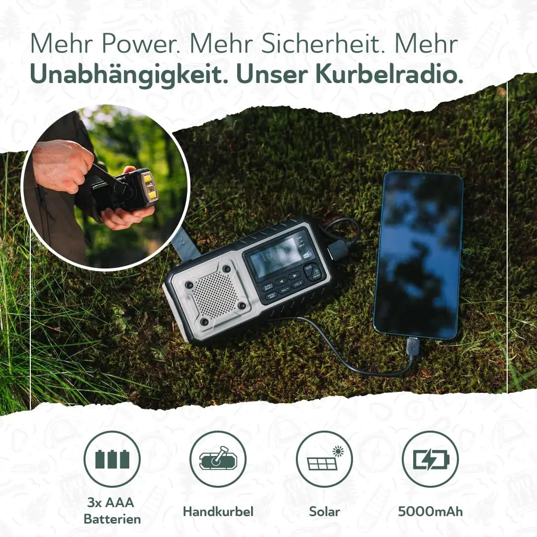 Acta Berg vastupidav hädaabi-pöörleteradio 5000 mAh aku – kasutusnäide